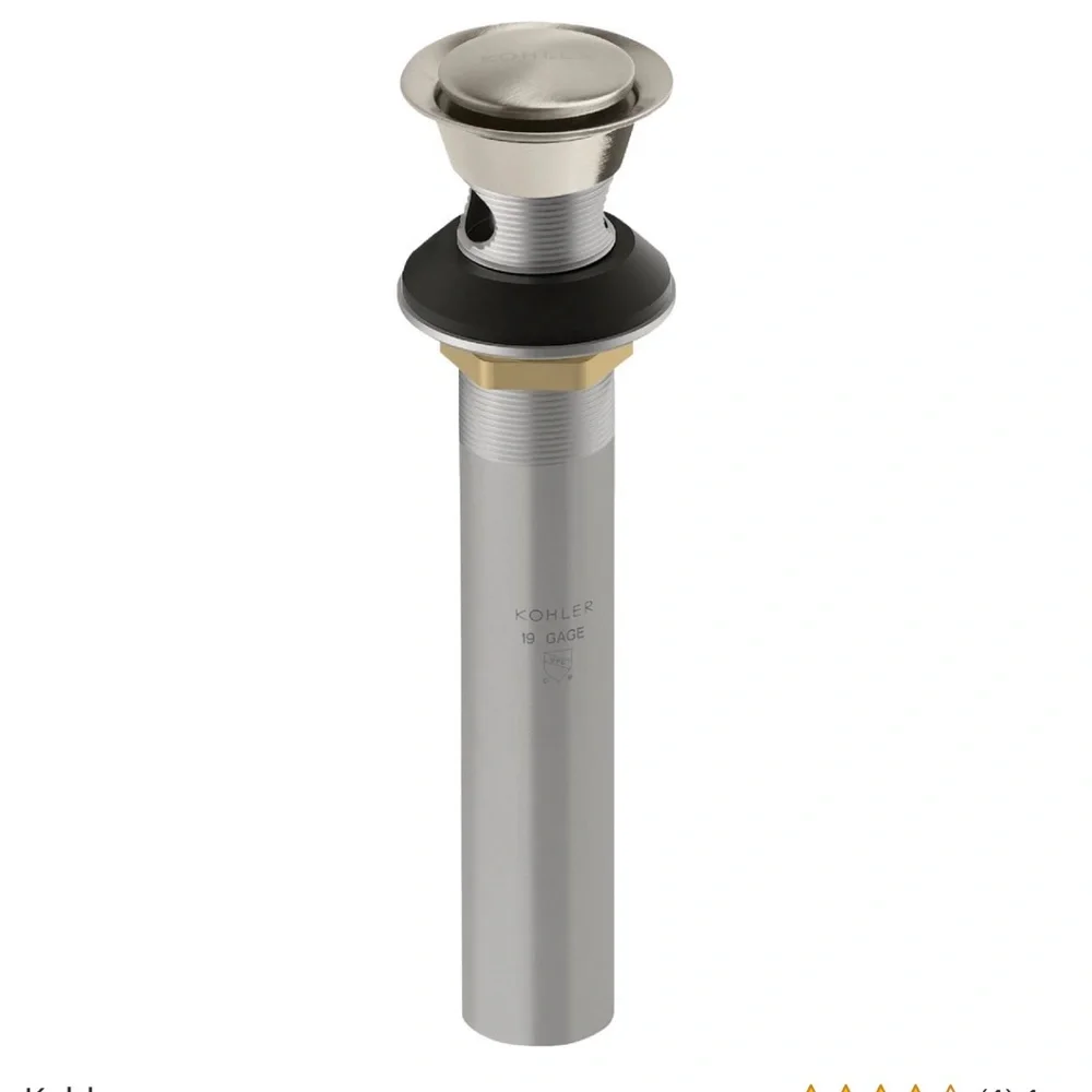 Kohler Vibrant Brushed Nickel Clicker Drain with Overflow - Brushed Nickel (3).